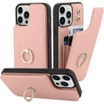 thumbnail image 1 of Wallet Case Compatible with iPhone 14 Pro Max with Card Holder [Built in 360 Rotation Ring Kickstand] PU Leather Shockproof Anti-Scratch Slim Protective Cover for Women-Rose Gold, 1 of 12
