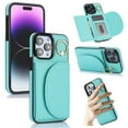 thumbnail image 1 of Wallet Case Compatible with iPhone 14 Pro Max with Card Holder,RFID Blocking,360°Rotation Finger Ring Stand Leather Cover,Drop Protection with Magnetic Snap Phone Case iPhone 14 Pro Max, Green, 1 of 9