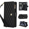 thumbnail image 1 of Wallet Case Compatible with iPhone 14 Pro, Premium PU Leather Zipper Flip Folio Wallet RFID Blocking with Wrist Strap & Crossbody Strap Magnetic Closure Kickstand Protective Case, Black, 1 of 16