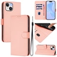 thumbnail image 1 of Wallet Case Compatible with iPhone 15 with Card Slot/Holder,PU Leather Flip Folio Shell [Magnetic Closure][Wrist Strap][Kickstand] Phone Cover Shockproof For iPhone 15,Pink, 1 of 10