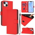 thumbnail image 1 of Wallet Case Compatible with iPhone 15 Plus with Card Slot/Holder,PU Leather Flip Folio Shell [Magnetic Closure][Wrist Strap][Kickstand] Phone Cover Shockproof For iPhone 15 Plus,Red, 1 of 11