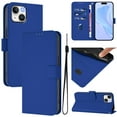thumbnail image 1 of Wallet Case Compatible with iPhone 15 Plus with Card Slot/Holder,PU Leather Flip Folio Shell [Magnetic Closure][Wrist Strap][Kickstand] Phone Cover Shockproof For iPhone 15 Plus,Darkblue, 1 of 11