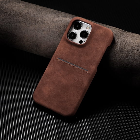 Wallet Case Compatible with iPhone 16 Pro,Premium Retro Matte PU Leather Phone Case with Credit Card Holder,Slim Durable Shockproof Protective Cover Wireless Charging Case for iPhone 16 Pro,Brown