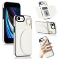 thumbnail image 1 of Wallet Case Compatible with iPhone 7 / 8 / SE 2020 / SE 2022 with Card Holder,RFID Blocking,360°Rotation Finger Ring Stand Leather Cover,Drop Protection with Magnetic Snap Phone Case, White, 1 of 9