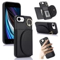 thumbnail image 1 of Wallet Case Compatible with iPhone 7 Plus / iPhone 8 Plus with Card Holder,RFID Blocking,360°Rotation Finger Ring Stand Leather Cover,Drop Protection with Magnetic Snap Phone Case, Black, 1 of 9