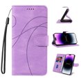 thumbnail image 1 of Wallet Case Compatible with iPhone XR, Classic Premium PU Leather Shockproof Protective Wrist Strap Kickstand Card Slots Magnetic for Men Women for iPhone XR, Purple, 1 of 7
