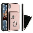 thumbnail image 1 of Wallet Case Compatible for iPhone XS / iPhone X with Card Holder, Rotation Finger Ring Kickstand Card Slots Case, Classic PU Leather Shockproof Magnetic Button Cover for iPhone XS / iPhone X, Pink, 1 of 6