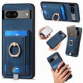 thumbnail image 1 of Wallet Case Designed for Google Pixel 7 with Detachable Card Holder, Rotation Ring Kickstand Case, Magnetic Vintage PU Leather Cover Compatible with MagSafe Shockproof Case for Google Pixel 7, Blue, 1 of 10