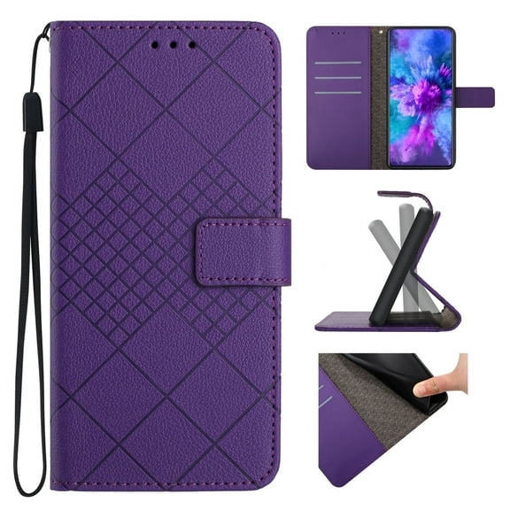 Wallet Case Designed for Motorola Moto G Power 5G 2024, PU Leather Flip case Cover [Stand Feature] with Wrist Strap and [3-Slots] ID & Credit Cards Pocket for Moto G Power 5G 2024, Purple