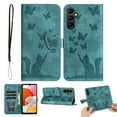 thumbnail image 1 of Wallet Case Designed for Samsung Galaxy A24 4G for Women,Flip Folio Cover with Butterfly Embossed PU Leather Kickstand Credit Card Holder Slots Magnetic Wrist Strap Phone Case, Green, 1 of 13