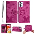thumbnail image 1 of Wallet Case Designed for Samsung Galaxy A33 5G for Women,Flip Folio Cover with Butterfly Embossed PU Leather Kickstand Credit Card Holder Slots Magnetic Wrist Strap Phone Case, Rose, 1 of 13