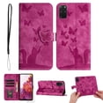 thumbnail image 1 of Wallet Case Designed for Samsung Galaxy S20 Plus for Women,Flip Folio Cover with Butterfly Embossed PU Leather Kickstand Credit Card Holder Slots Magnetic Wrist Strap Phone Case, Rose, 1 of 13