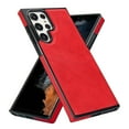 thumbnail image 1 of Wallet Case Designed for Samsung Galaxy S22 Ultra, Classic Slim 2 Credit Card Holders Lychee Texture Synthetic PU Leather Anti-shock Lightweight Phone Case Cover for Samsung Galaxy S22 Ultra, Red, 1 of 6