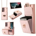 thumbnail image 1 of Wallet Case Designed for Samsung S21 Ultra, with 6 Card Holder Slots RFID Blocking Shoulder Wallet Case Crossbody Strap Shockproof Leather Kickstand Phone Casefor Samsung Galaxy S21 Ultra, Pink, 1 of 11