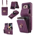 thumbnail image 1 of Wallet Case Designed for Samsung Z Flip 4, with 6 Card Holder Slots RFID Blocking Shoulder Wallet Case Crossbody Strap Shockproof Leather Kickstand Phone Casefor Samsung Galaxy Z Flip 4, darkpurple, 1 of 9