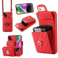 thumbnail image 1 of Wallet Case Designed for iPhone 15, with 6 Card Holder Slots RFID Blocking Shoulder Wallet Case Crossbody Strap Shockproof Leather Kickstand Phone Case For iPhone 15, Red, 1 of 11