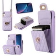 thumbnail image 1 of Wallet Case Designed for iPhone XR, with 6 Card Holder Slots RFID Blocking Shoulder Wallet Case Crossbody Strap Shockproof Leather Kickstand Phone Case For iPhone XR, Purple, 1 of 11
