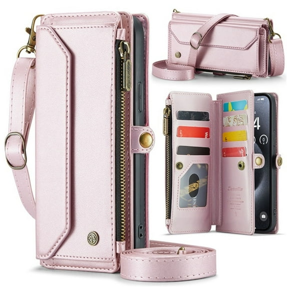 Wallet Case | Flip Cover with Zipper Closure | Multi-Function Phone Case with Card Slots & Cash Pocket | TPU Protective Case | Magnetic Lanyard Design | Available in 5 Colors
