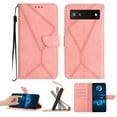thumbnail image 1 of Wallet Case For Google Pixel 6A, RFID Blocking Magnetic Flip Case with Card Slots Holder Kickstand Wrist Strap, PU Leather Folio Shockproof Protective Cover For Google Pixel 6A, Pink, 1 of 9