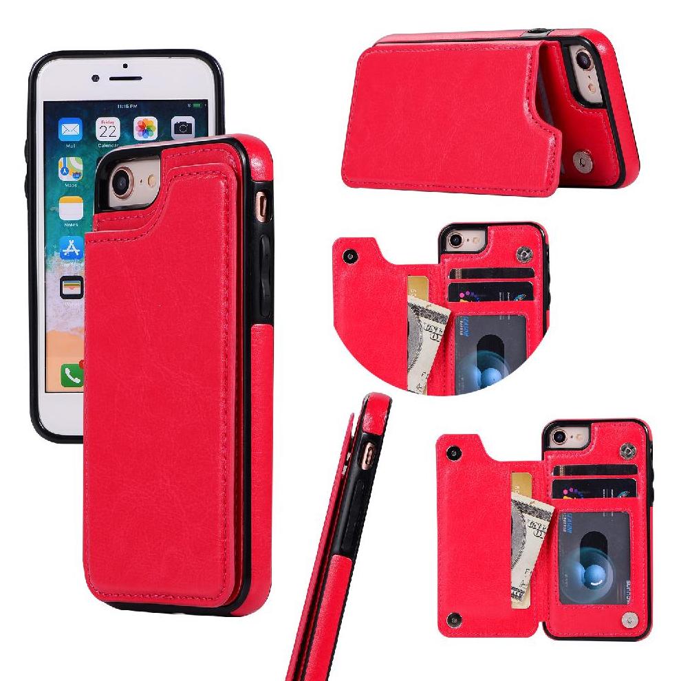 Wallet Case For IPhone 7 Plus/8 Plus With Card Holder Kickstand PU