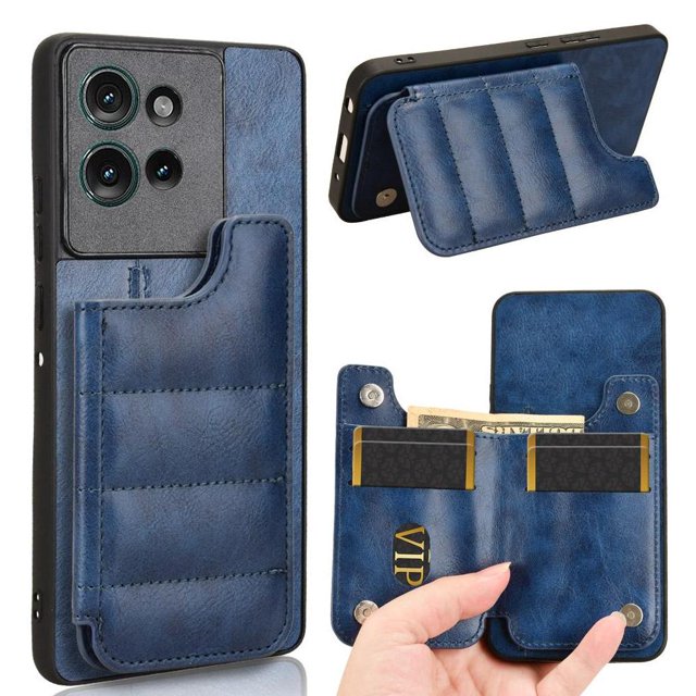Wallet Case For Motorola Edge 50 Wallet Case Vegan PU Leather Kickstand