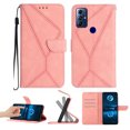 thumbnail image 1 of Wallet Case For Motorola Moto G Pure, RFID Blocking Magnetic Flip Case with Card Slots Holder Kickstand Wrist Strap, PU Leather Folio Shockproof Protective Cover, Pink, 1 of 9