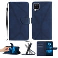 thumbnail image 1 of Wallet Case For Samsung A12 5G, RFID Blocking Magnetic Flip Case with Card Slots Holder Kickstand Wrist Strap, PU Leather Folio Shockproof Protective Cover For Samsung Galaxy A12 5G, Darkblue, 1 of 9