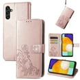 thumbnail image 1 of Wallet Case For Samsung Galaxy A53 5G, Clover Embossed Magnetic Closure Premium PU Leather [Folio Flip][Kickstand][Card Slots][Wrist Strap][Kickstand]Phone Cover For Samsung Galaxy A53 5G, Rosegold, 1 of 10