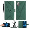 thumbnail image 1 of Wallet Case For Samsung Note 20, RFID Blocking Magnetic Flip Case with Card Slots Holder Kickstand Wrist Strap, PU Leather Folio Shockproof Protective Cover For Samsung Galaxy Note 20, Green, 1 of 9