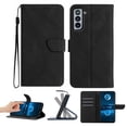 thumbnail image 1 of Wallet Case For Samsung S21, RFID Blocking Magnetic Flip Case with Card Slots Holder Kickstand Wrist Strap, PU Leather Folio Shockproof Protective Cover For Samsung Galaxy S21, Black, 1 of 9