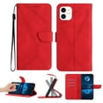 thumbnail image 1 of Wallet Case For iPhone 11, RFID Blocking Magnetic Flip Case with Card Slots Holder Kickstand Wrist Strap, PU Leather Folio Shockproof Protective Cover For iPhone 11, Red, 1 of 9