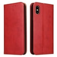 thumbnail image 1 of Wallet Case For iPhone XS Max, Luxury Premium Leather Flip Strong Magnetic Closure [Kickstand][RFID Blocking][Card Holder Slots] Retro Shockproof Phone Cover For iPhone XS Max, Red, 1 of 7