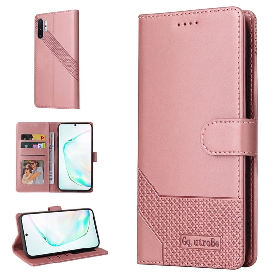 Wallet Case for Galaxy Note 10 Plus Credit Card Holder, [Shockproof Interior Case] Premium PU Leather With Strap Kickstand Magnetic Closure Flip Folding Cover for Samsung Galaxy Note 10 Plus,
Rosegold