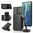 thumbnail image 1 of Wallet Case for Galaxy S20, Detachable Crossbody Lanyard Strap PU Leather+Soft TPU Bumper Magnetic Clasp Back Flip Credit Card Slot Kickstand Cover for Samsung Galaxy S20, Black, 1 of 5
