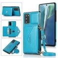thumbnail image 1 of Wallet Case for Galaxy S20, Detachable Crossbody Lanyard Strap PU Leather+Soft TPU Bumper Magnetic Clasp Back Flip Credit Card Slot Kickstand Cover for Samsung Galaxy S20, Blue, 1 of 5