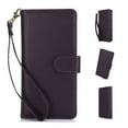 thumbnail image 1 of Wallet Case for Galaxy S21 FE, [TPU Shockproof Interior Case] Kickstand [RFID Blocking] Card Slot, Magnetic PU Leather Folio Cover Compatible,With strap,Flip Cover with Card Holder,Darkpurple, 1 of 7