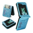 thumbnail image 1 of Wallet Case for Galaxy Z Flip 5, Glitter Bling Flip Folio Leather Protective Magnetic Stand Zipper Purse Phone Cover with Card Slot Holder Wrist Strap for Women For Samsung Galaxy Z Flip 5,
Skyblue, 1 of 7