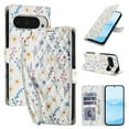 thumbnail image 1 of Wallet Case for Google Pixel 10 / 10 Pro / 9 / 9 Pro, Flower PU Leather Durable Phone Case Kickstand Flip Case with Card Slots Wrist Strap Pattern Magnetic Closure Protective Case - E, 1 of 8