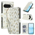 thumbnail image 1 of Wallet Case for Google Pixel 10 / 10 Pro / 9 / 9 Pro, Flower PU Leather Durable Phone Case Kickstand Flip Case with Card Slots Wrist Strap Pattern Magnetic Closure Protective Case - D, 1 of 7