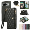thumbnail image 1 of Wallet Case for Google Pixel 6, Crossbody Shoulder Strap + Hand Wrist Stylish PU Leather Flip Folio Cover Stand Cards Holder Zipper Pocket RFID Blocking Phone Case for Google Pixel 6, Black, 1 of 8