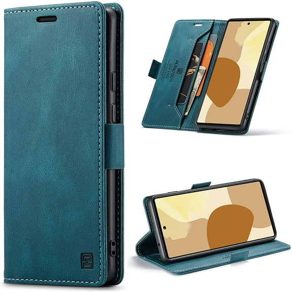 Wallet Case for Google Pixel 6,Magnetic Protect PU Leather Flip Case with Card Holders RFID Blocking Kickstand Shockproof Protection Case for Google Pixel 6 2021 (Teal)