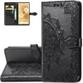 thumbnail image 1 of Wallet Case for Google Pixel 6,Mandala Pattern PU Leather Flip Phone Case with Strong Magnetic Clasp and Cash Card Slots Holder Cover for Google Pixel 6 MTL Black, 1 of 8