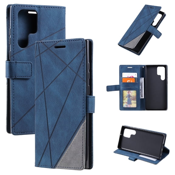 Wallet Case for Google Pixel 6, Premium PU Leather with Strap Wristlet [RFID Blocking] 3 Card Holders & Slide Cash Slot Flip Kickstand Function Magnetic Closure Folio Purse Case, Blue