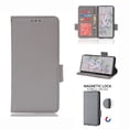 thumbnail image 1 of Wallet Case for Google Pixel 6A, Soft Silicone Lychee Pattern PU Leather Shockproof Flip Cover with Card Slots Holder Magnetic Clasp Lock Drop Resistant Kickstand Phone Case,Gray, 1 of 5