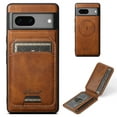thumbnail image 1 of Wallet Case for Google Pixel 7, Compatible with MagSafe Magnetic Detachable Premium PU Leather Flip Case Cover with Card Slots Holder Kickstand for Google Pixel 7 - Brown, 1 of 10