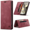 thumbnail image 1 of Wallet Case for Google Pixel 7, Full Body Protection Vintage PU Leather Card Slots Magnetic Kickstand Classic Business Rugged Phone Case Cover for Google Pixel 7, Red, 1 of 10