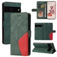 thumbnail image 1 of Wallet Case for Google Pixel 7 Pro with Card Slots Cash Holder Magnetic Clasp Flip Folio Cover, Premium Luxury PU Leather Kickstand Soft Silicone Shockproof Protective Case, Green, 1 of 8