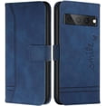 thumbnail image 1 of Wallet Case for Google Pixel 7 Pro, Google Pixel 7 Pro Case with Card Holder Leather Flip Case with Kickstand Magnetic Full Protection Compatible with Google Pixel 7 Pro Smile Blue, 1 of 14