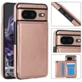 thumbnail image 1 of Wallet Case for Google Pixel 8 with Card Holder, Back Folio Flip Premium PU Leather Kickstand Card Slots Case, Double Strong Magnetic Clasp Durable Shockproof Phone Case,Rosegold, 1 of 10