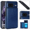thumbnail image 1 of Wallet Case for Google Pixel 8 with Card Holder, Back Folio Flip Premium PU Leather Kickstand Card Slots Case, Double Strong Magnetic Clasp Durable Shockproof Phone Case,Darkblue, 1 of 10